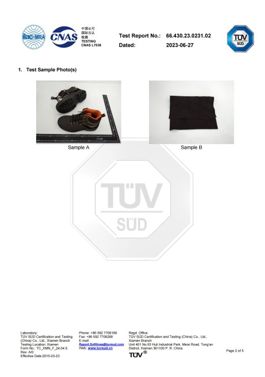 TUV Certificate - Shoes LS_01